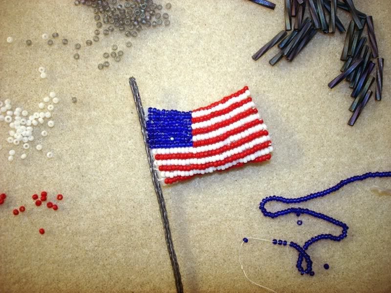 beaded White House flag President Barack Obama change Memorial Day pop art beadwork beading blog red white blue beaded White House flag President Barack Obama change Memorial Day pop art beadwork beading blog red white blue