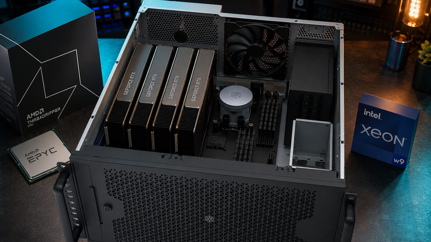 4x and 8x RTX 3090 local AI servers, including VRAM, EPYC, Threadripper Pro, power, cooling, NVLink, and upgrade value
