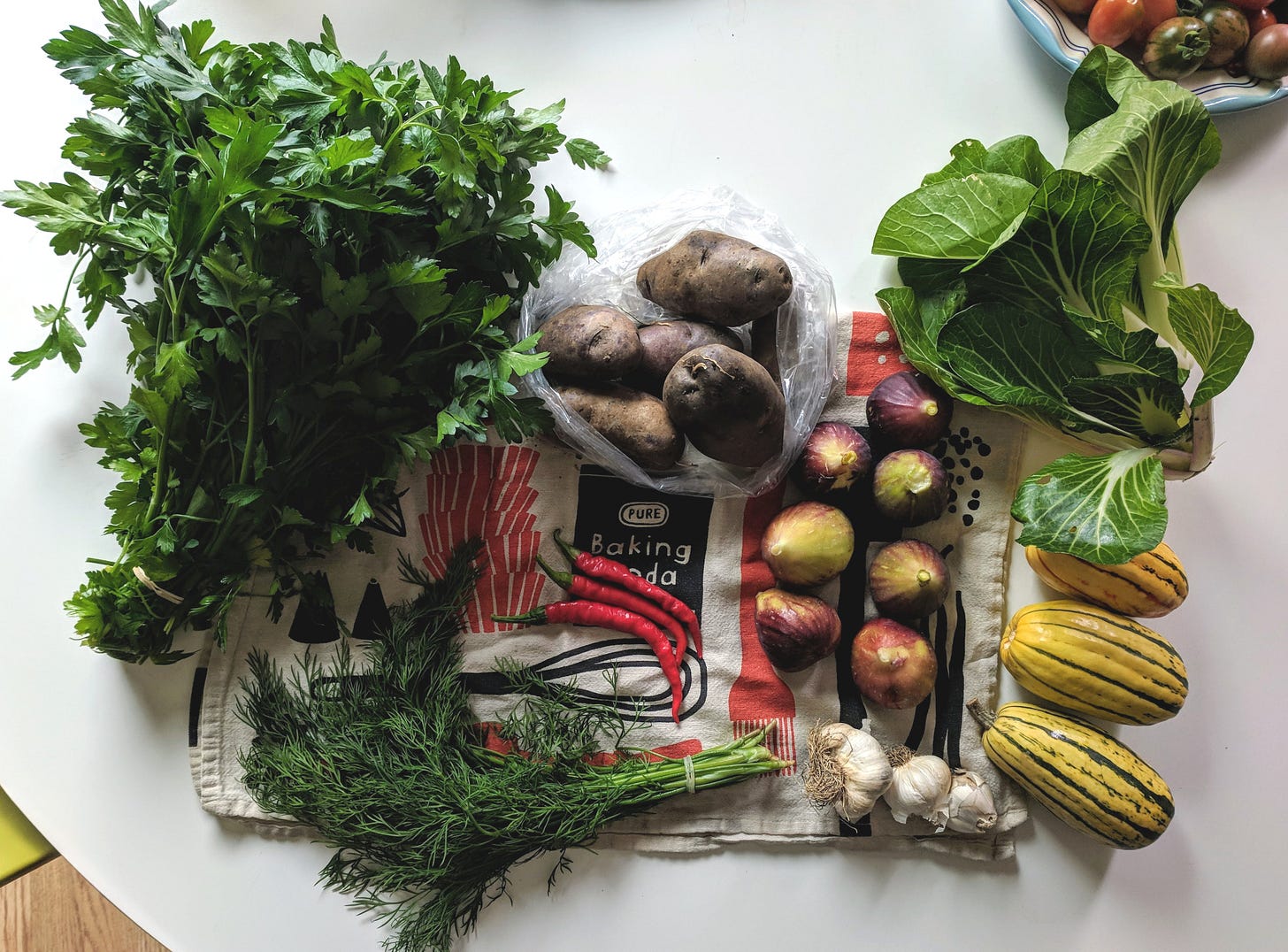 produce table overhead