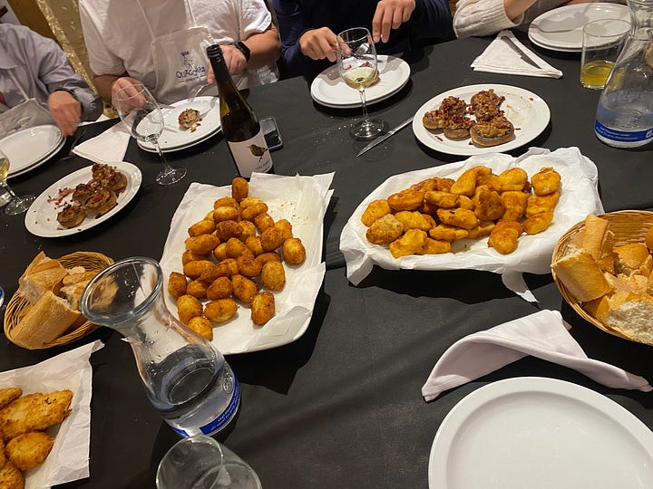 Croquetas, Roast beef, Lamb, and the Basque version of halo-halo