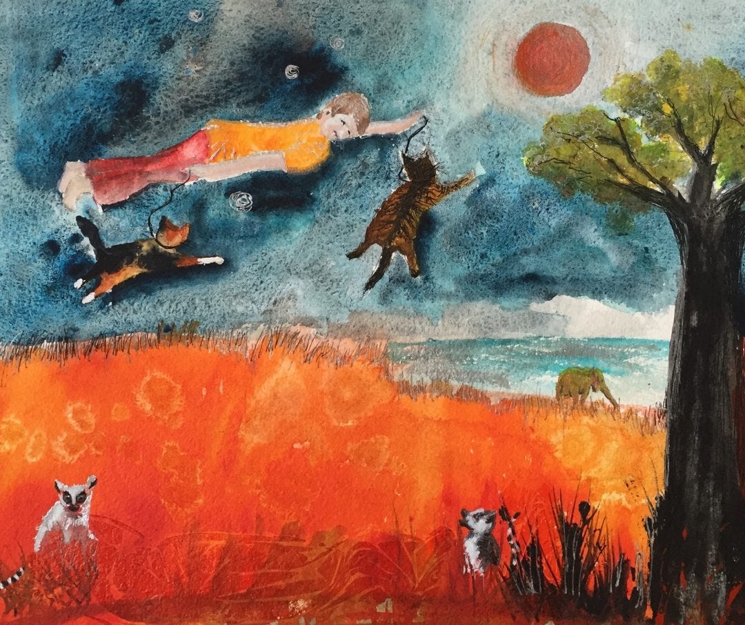 A Boy's Dream Dana Mallon Watercolour, Ink & Pen, 17.5 x 13.5 inches, 2016 A Boy's Dream Dana Mallon Watercolour, Ink & Pen, 17.5 x 13.5 inches, 2016