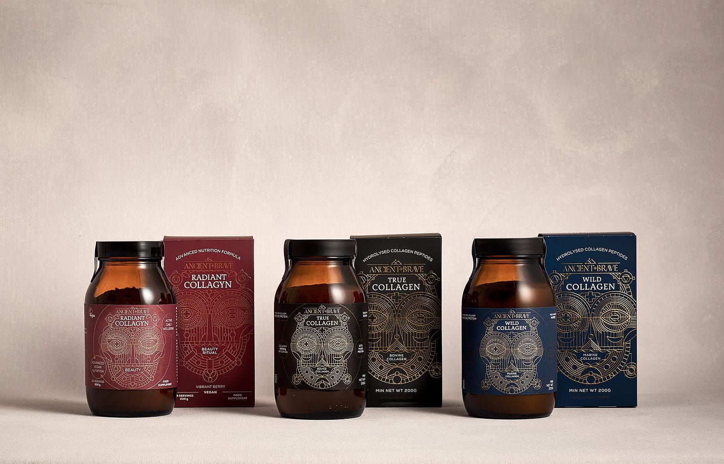 Ancient + Brave jars and packaging Ancient + Brave jars and packaging