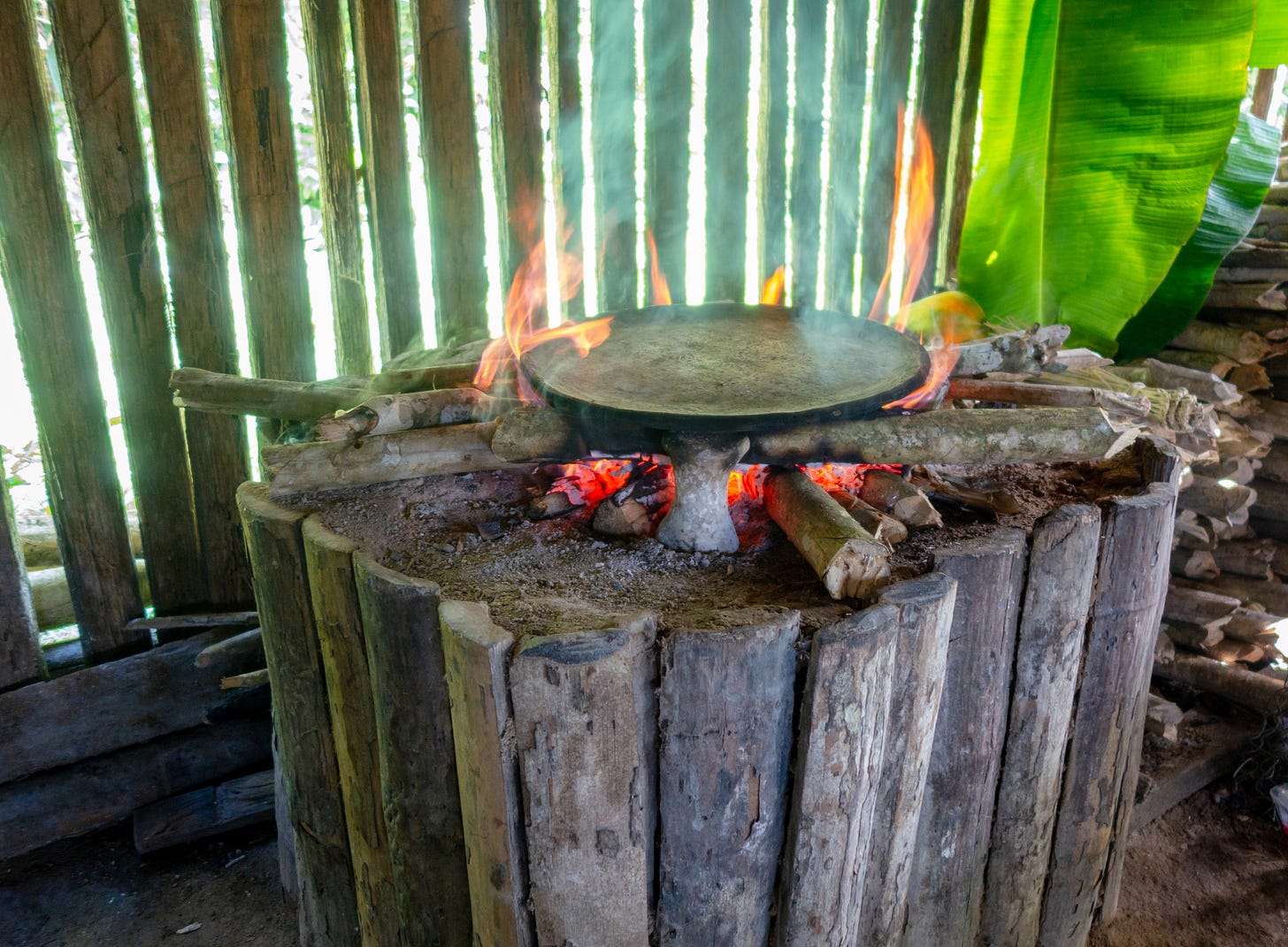 A cooking fire, as used by my younger uncle.