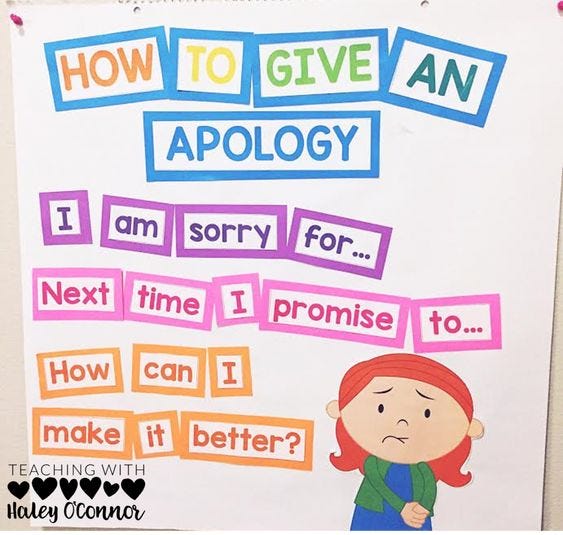 How to Give an Apology Anchor Chart