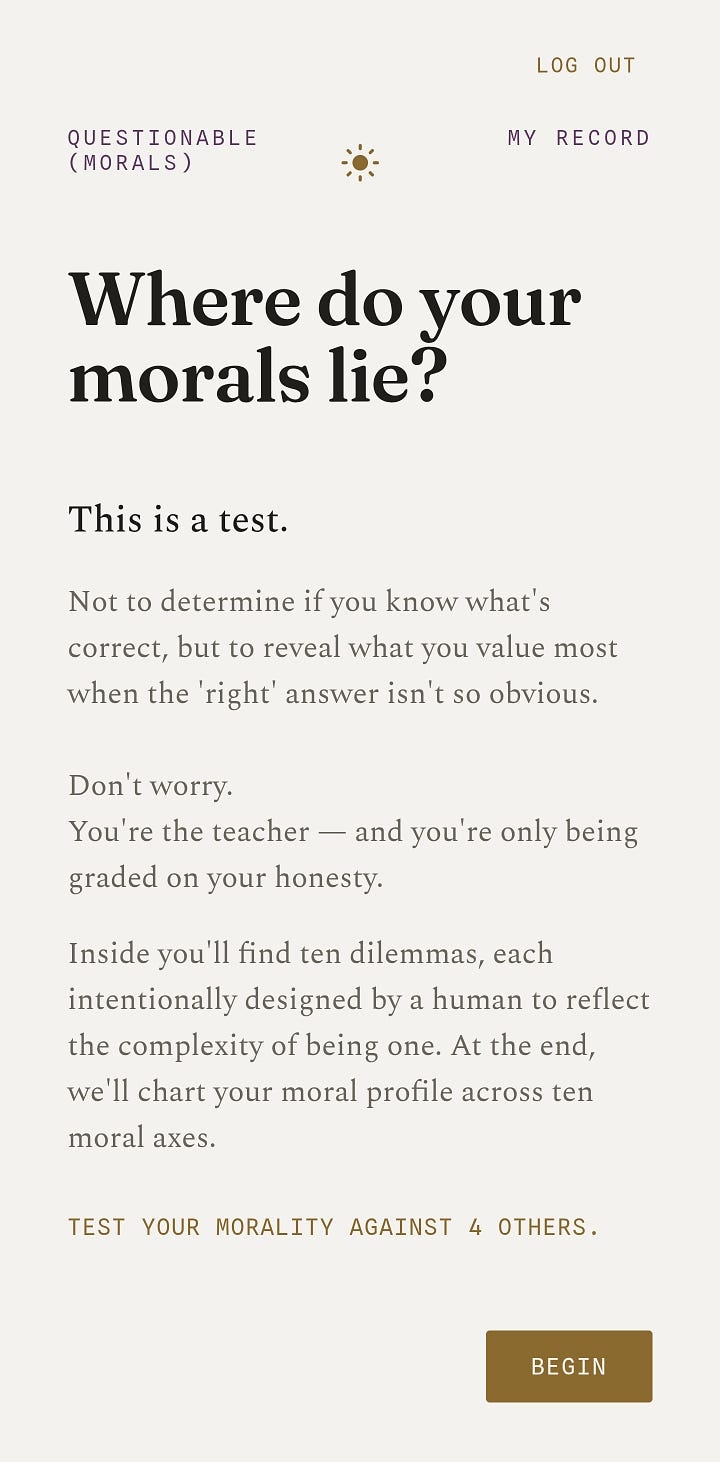 Questionable (Morals) Screenshots