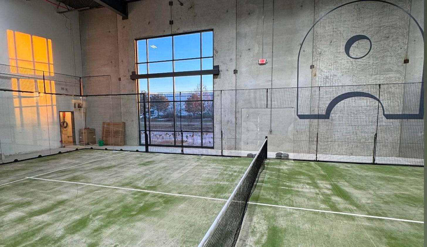 Padel court at Alma Padel in Chicago