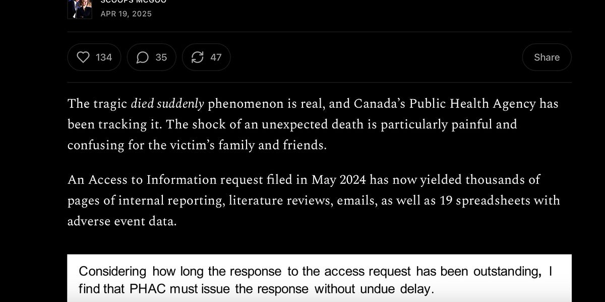 What the Canadian Government Knew All Along...