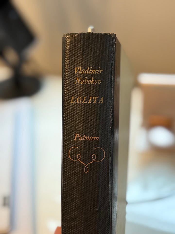 a gallery of Vladimir Nabokov's 1955 edition of Lolita