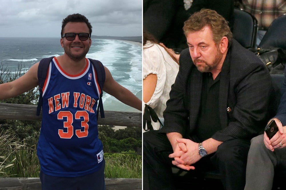 James Dolan on his own with New York Knicks fan fight 2017 images James Dolan on his own with New York Knicks fan fight 2017 images