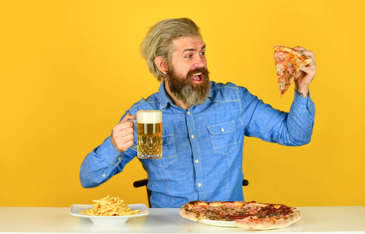 We eat junk food and drink beer even if it isn't good for us