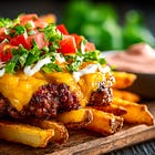 Cheeseburger and fries... but where's the bun?