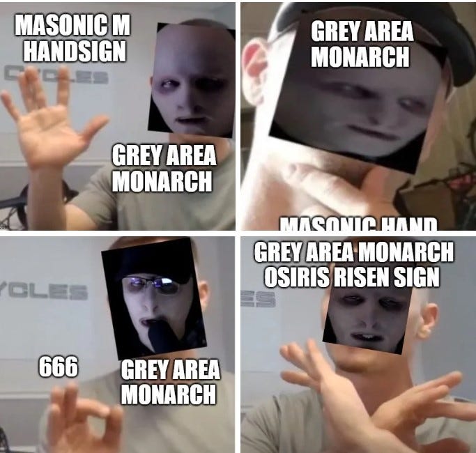 Grey Area Monarch Luciferian Hand Signals Compilation 