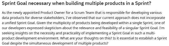 sprint goal question