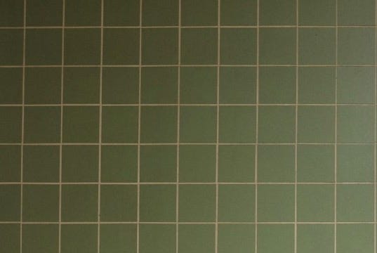 red and white National Schalter wall component on green wall