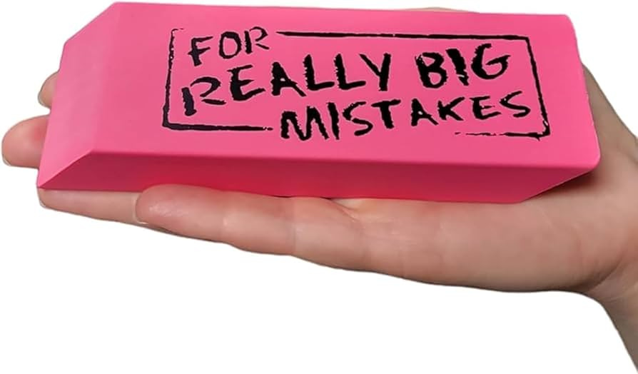 Amazon.com : Rhode Island Novelty Jumbo Big Mistake Wedge Eraser, One Per  Order : Giant Eraser For Big Mistakes : Office Products