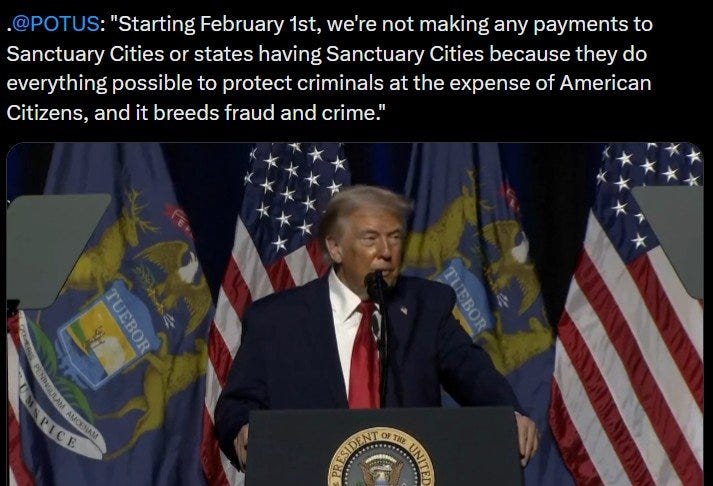 President Trump Puts Sanctuary Cities on Notice: &ldquo;Federal Money Stops February 1st!&rdquo;