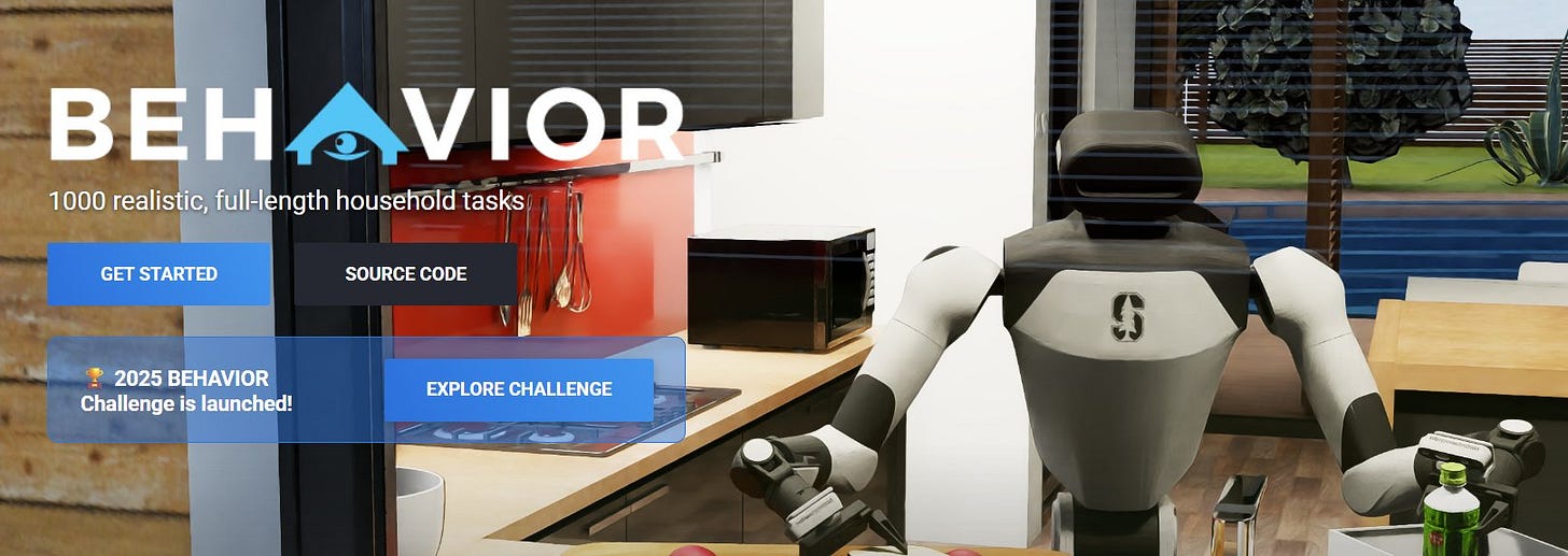 机器之心 JIQIZHIXIN on X: "Robotics' ImageNet moment?” 🚀 @drfeifei & Stanford  AI Lab just unveiled the first BEHAVIOR Challenge, debuting at NeurIPS 2025.  A super benchmark for embodied AI: ✓ 1,000 essential