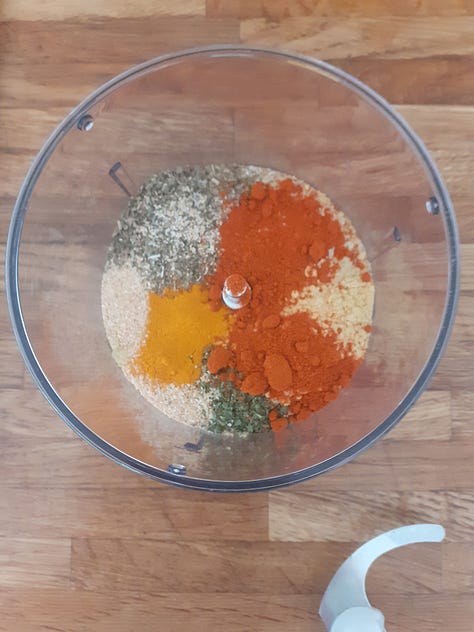 Images of step by step to make savoury spice blend