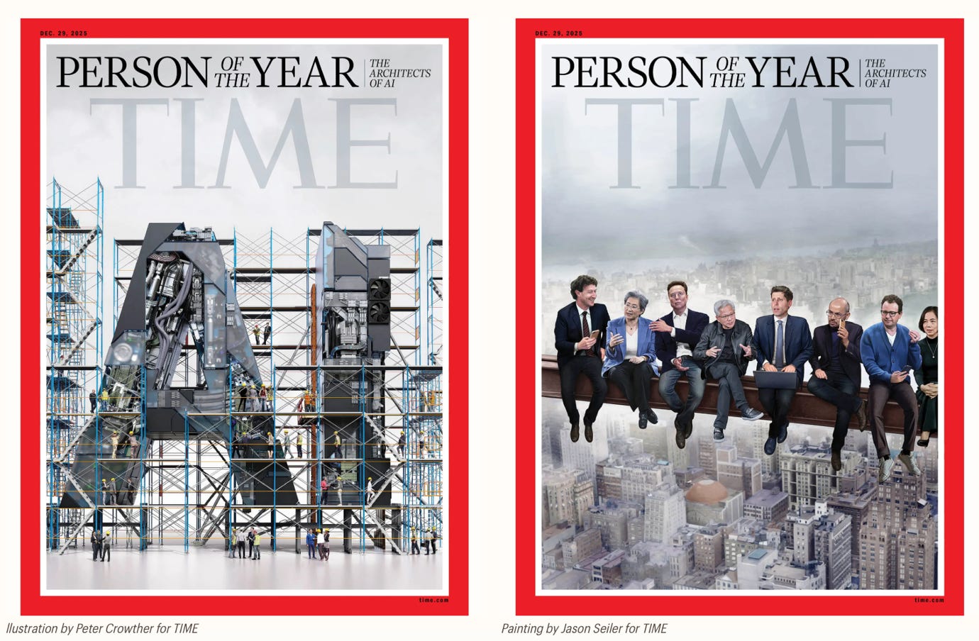 A group of men sitting on a metal beam

AI-generated content may be incorrect.