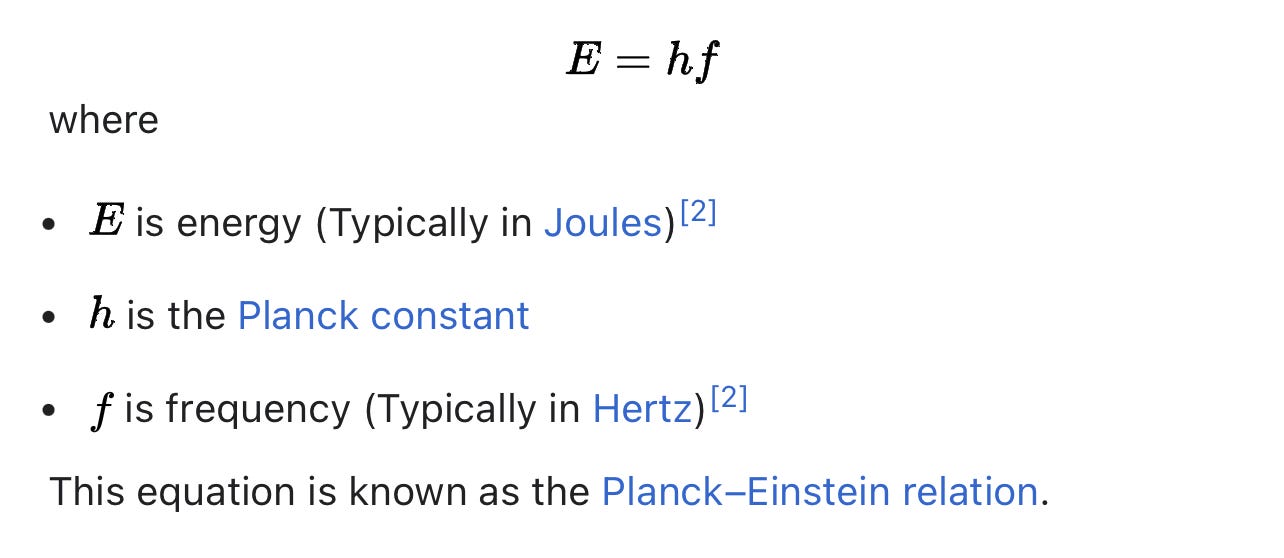 Planck-Einstein relation | Xybercraft | Judah Estrada | Substack
