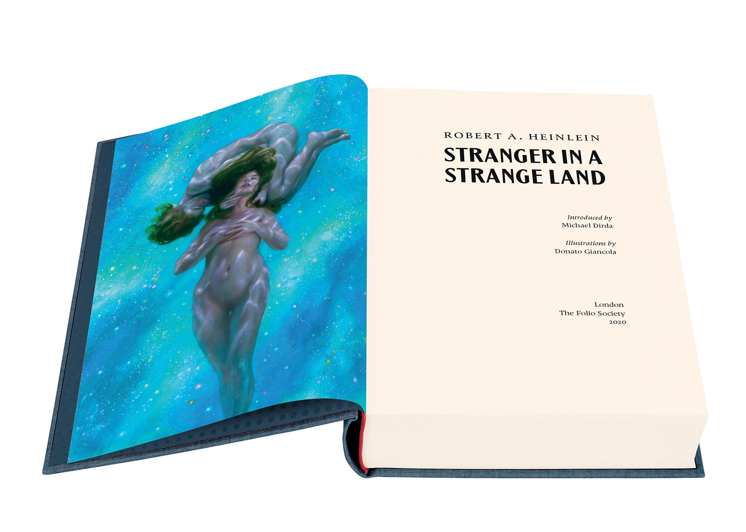 Pictire of the inside of Stranger in a Strange Land, classic science fiction novel by American writer Robert A. Heinlein