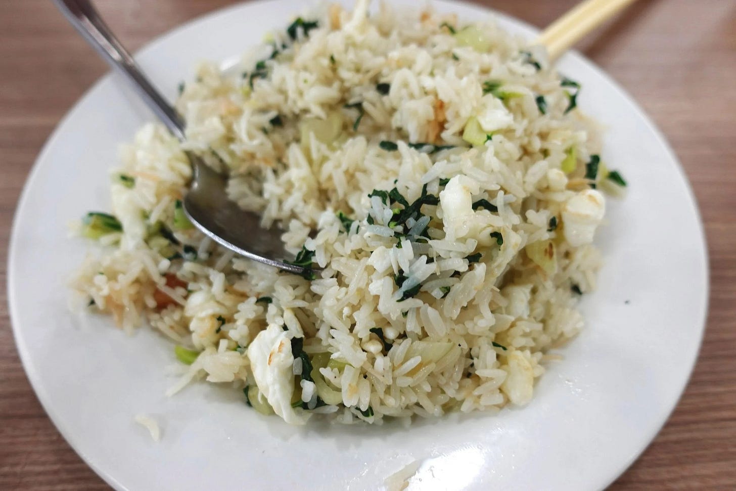 Dried Scallop and Egg Fried Rice at Islam Food in Kowloon City, Hong Kong Dried Scallop and Egg Fried Rice at Islam Food in Kowloon City, Hong Kong