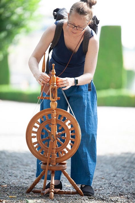 Images of spinning and wool