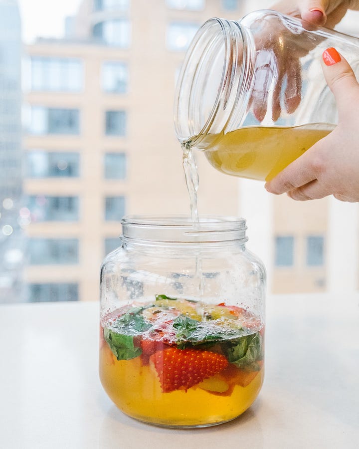 Rhubarb Galette and Strawberry Basil Kombucha