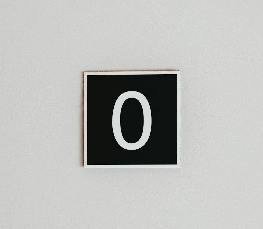 number Zero wall signage number Zero wall signage