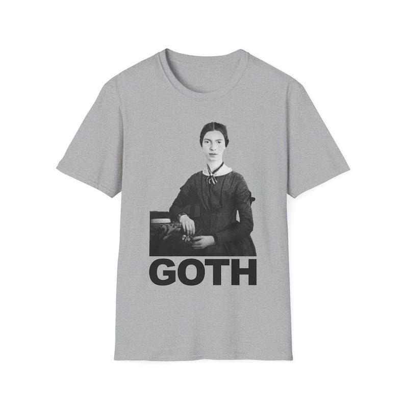 Emily Dickinson GOTH T-Shirt Vintage/Antique Portrait of Poet Emily Dickinson from 1867 image 1