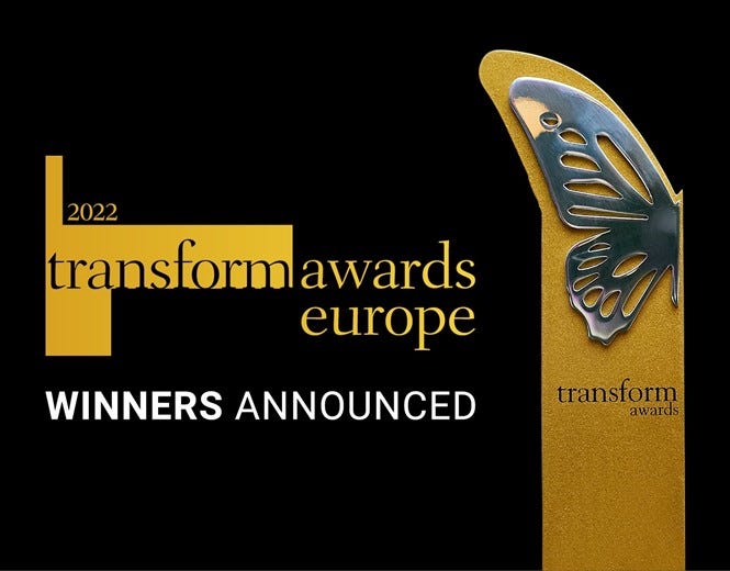 Transform magazine: Transform Awards Europe 2022 winners announced - 2022 -  Articles