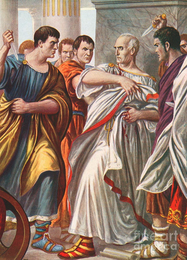 The assassination of Julius Caesar Painting by Tancredi Scarpelli - Fine Art America
