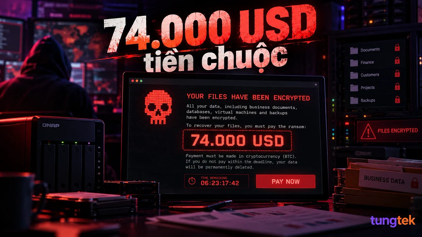 Minh họa yêu cầu tiền chuộc 74000 USD