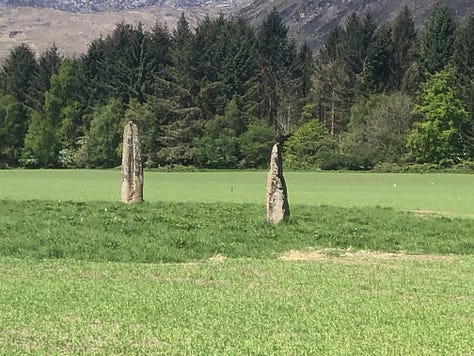Standing Stones in the Clava Cairns in Culloden Moor (near Inverness), and in the isle of Arran.