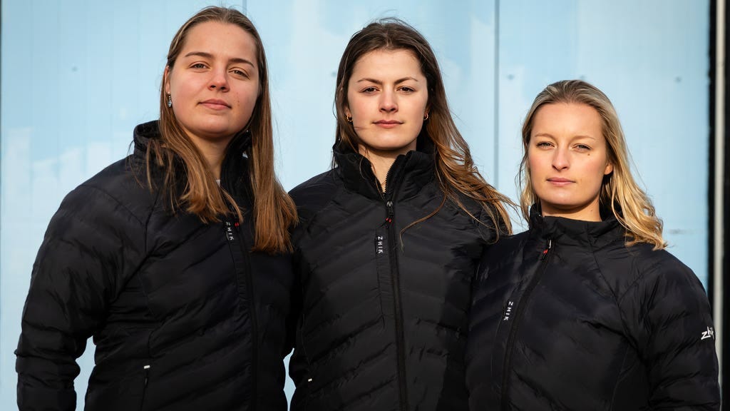 Lottie Hopkinson-Woolley (left), Miriam Payne (middle) and Jess Rowe