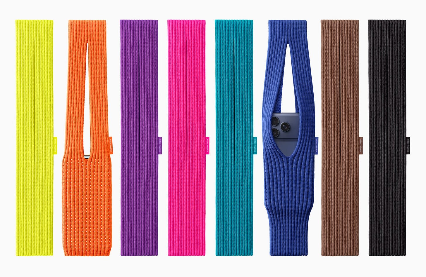 The iPhone sock colors in a line