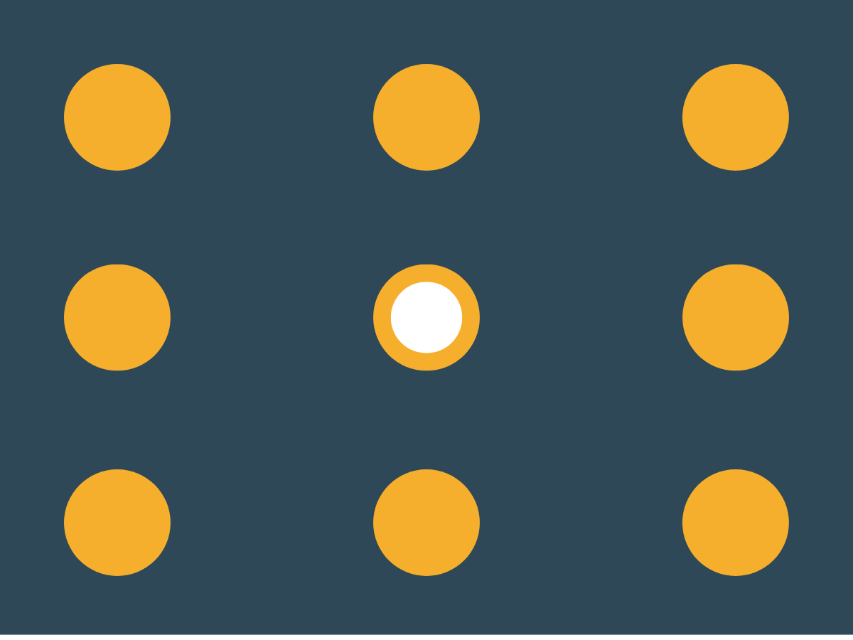 blue background with nine yellow dots on it