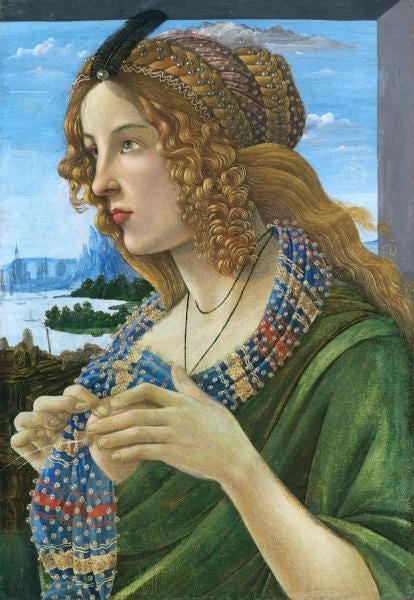Portrait de femme (peut-être Simonetta Vespucci) par Raphaël Sanziano
