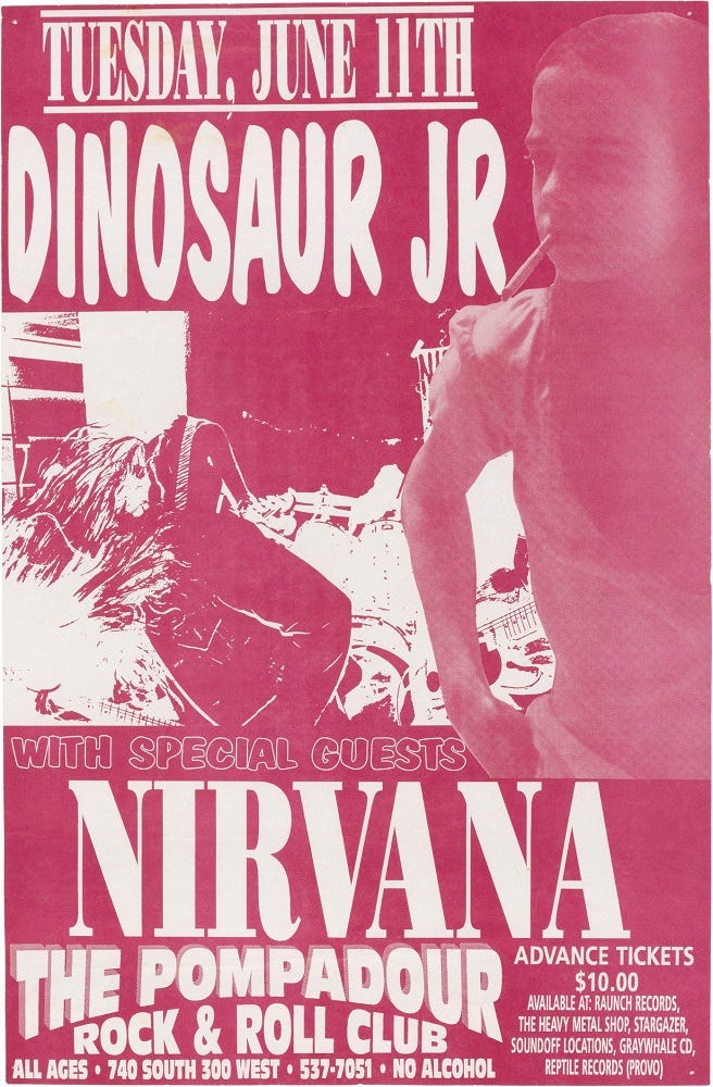 Live Nirvana | Concert Chronology | 1991 | June 11, 1991 - The Pompadour  Rock & Roll Club, Salt Lake City, UT, US