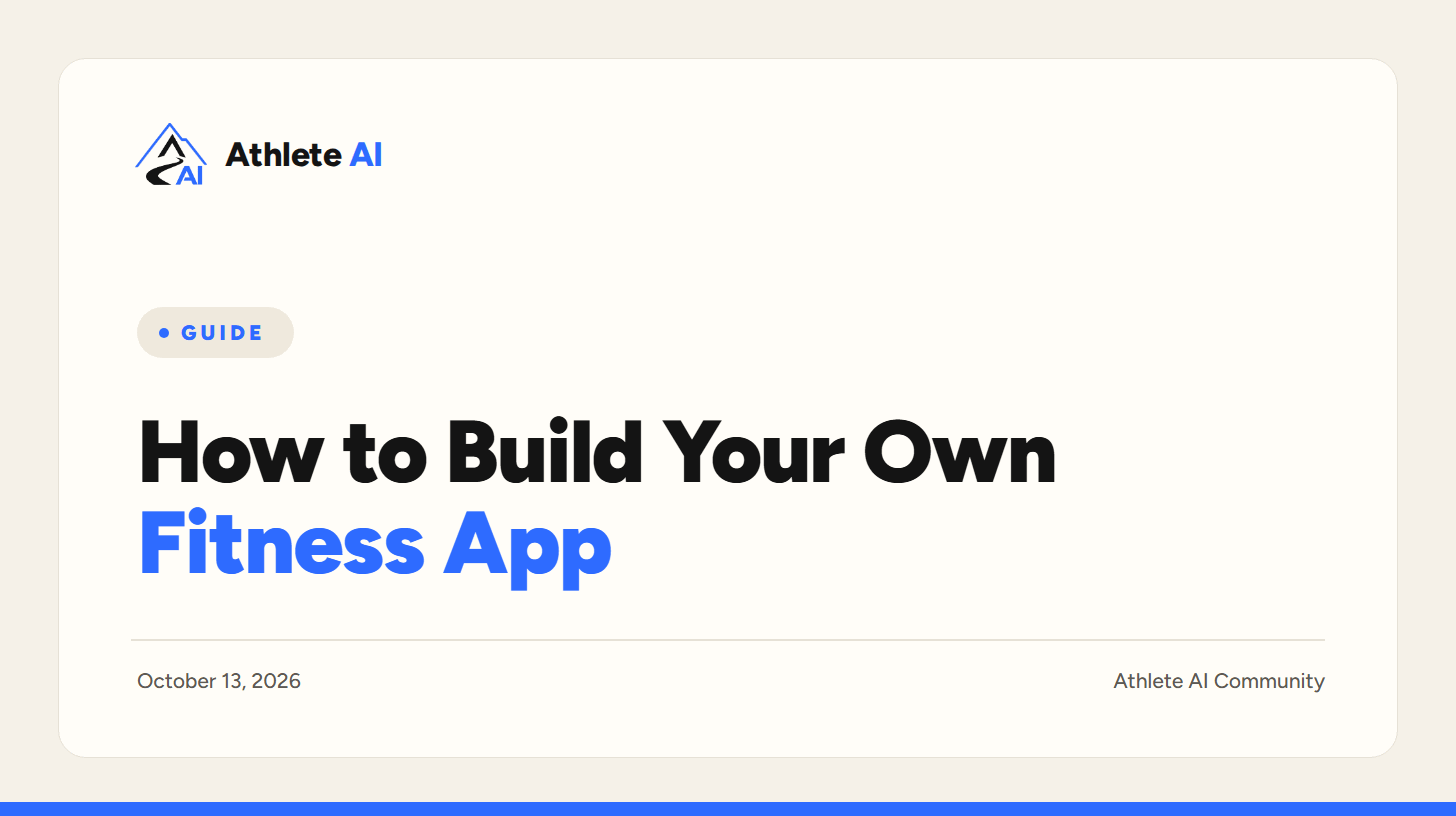 How to Build Your Own Fitness App