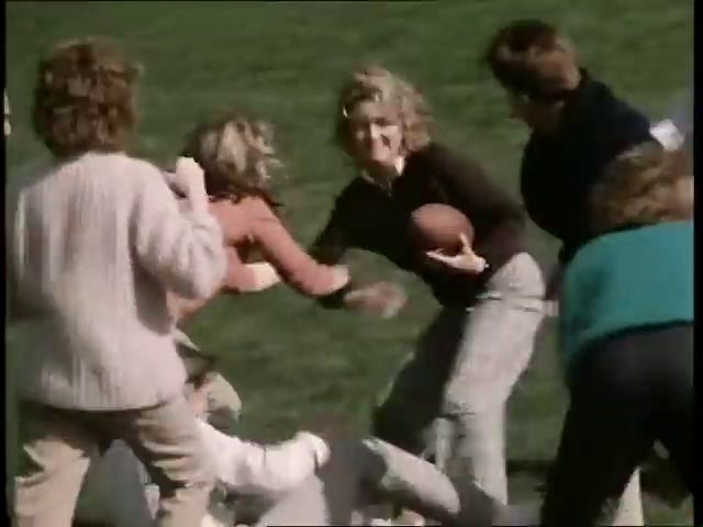 A Kennedy family football game; John gives his acceptance speech.