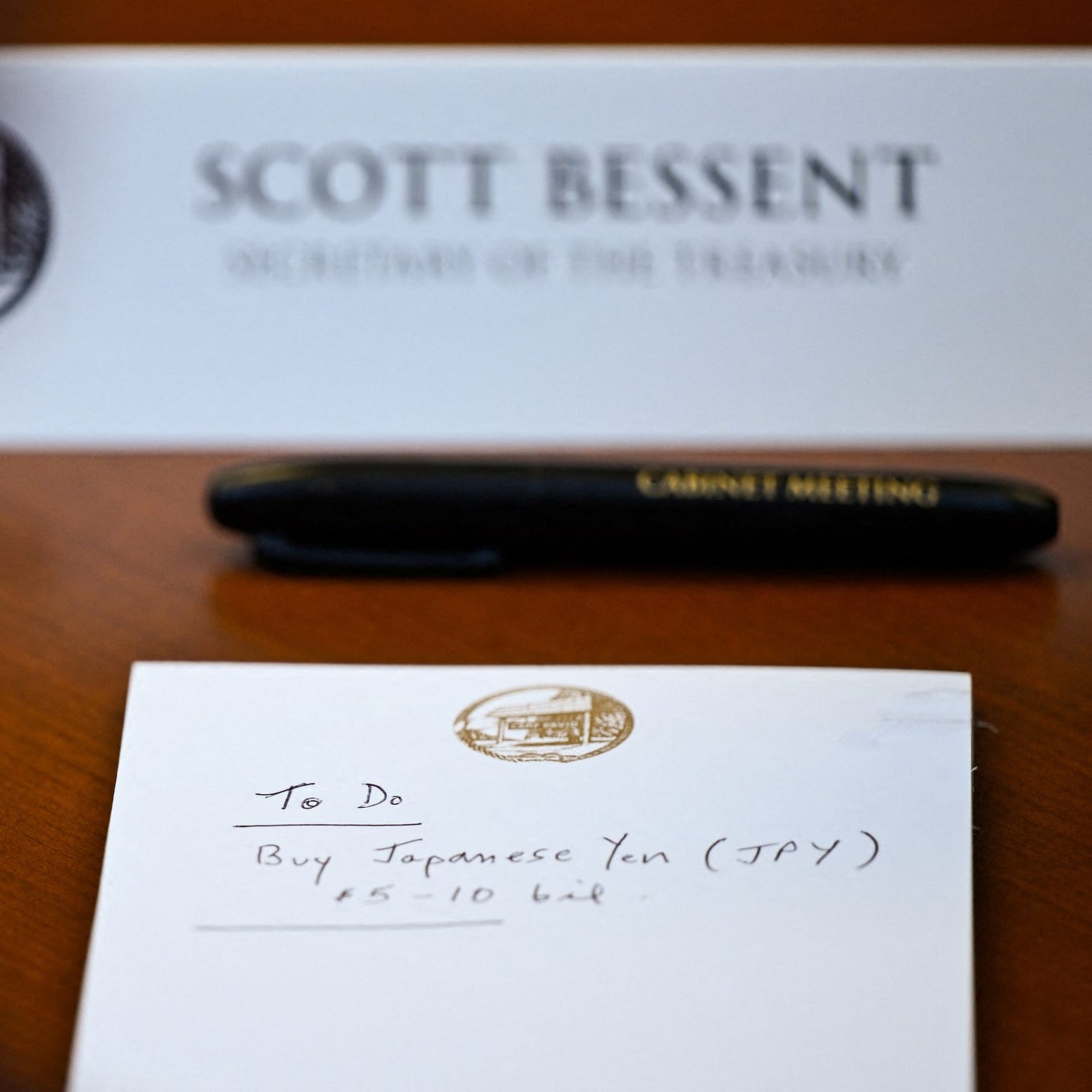 EXCLUSIVE: Bessent's 'to do' list: buy $5-10 billion worth of Japanese yen,  Reuters photo shows | Reuters