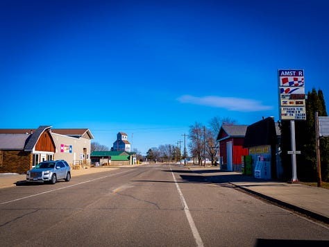 Various photos of the essential elements of small town life