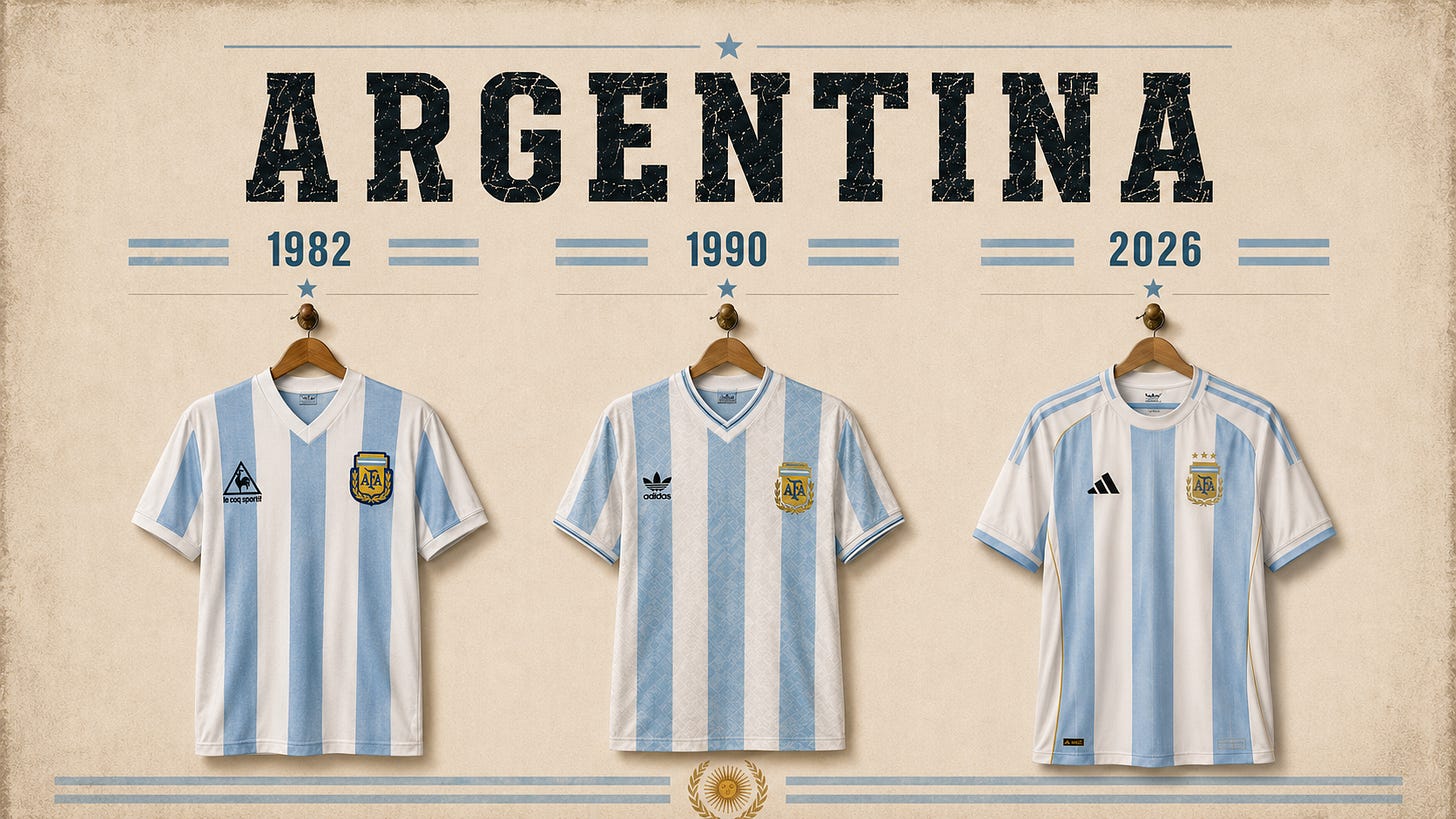 a trio of Argentina Shirt a trio of Argentina Shirt