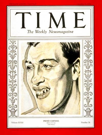 Primo Carnera TIME Magazine cover 1931