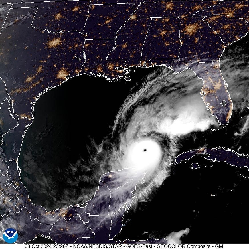 Composite picture of Hurricane Milton as it passes Yucatan Peninsula 2024 — NOAA