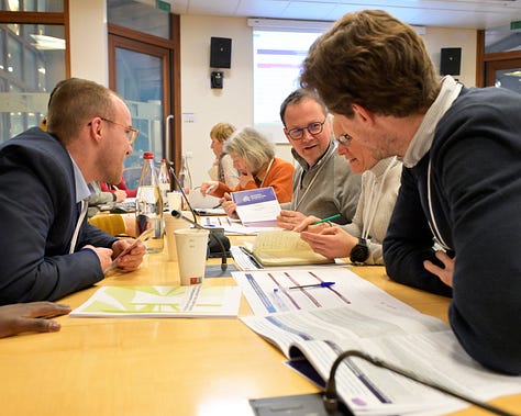 French citizens talk and listen in discussion