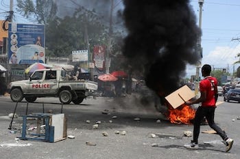 Protesto no Haiti para exigir
