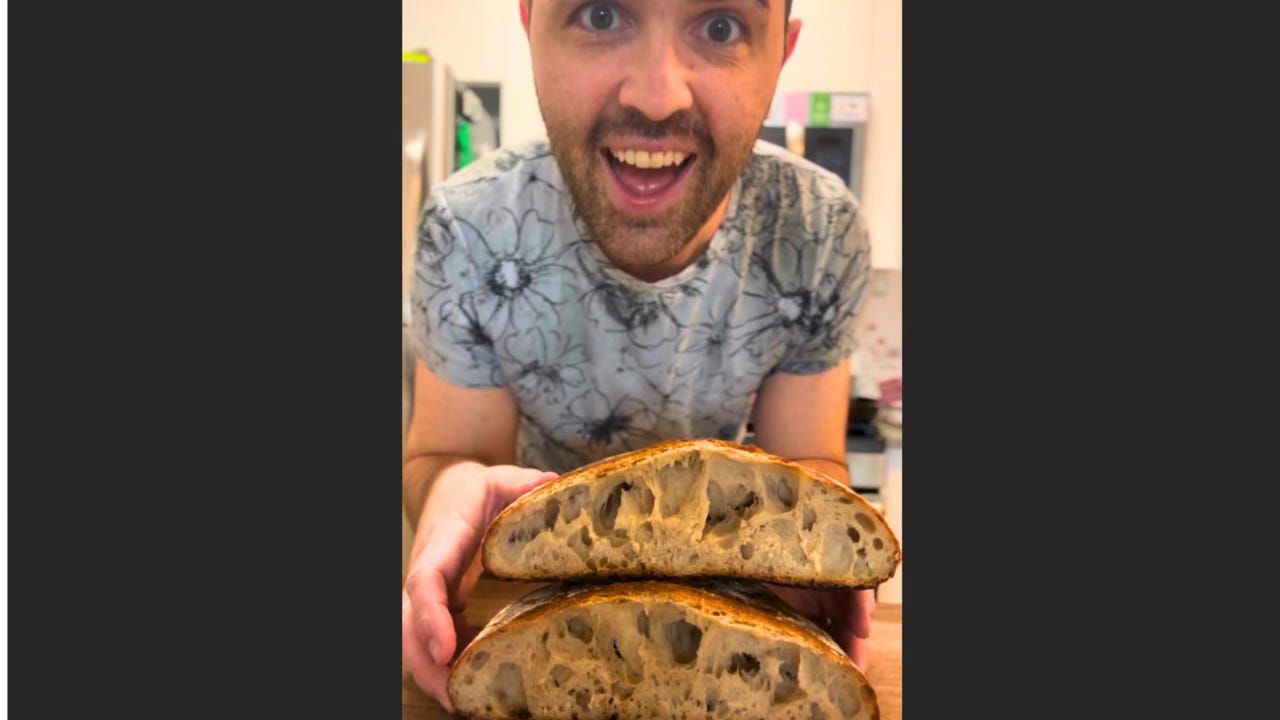 John Polonis making sourdough bread