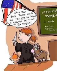 Mandatory Prayer in School Meme with Religious Symbolism